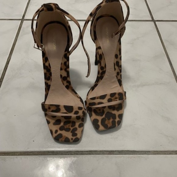 New Cheetah Print Heeled Sandals - Picture 1 of 2